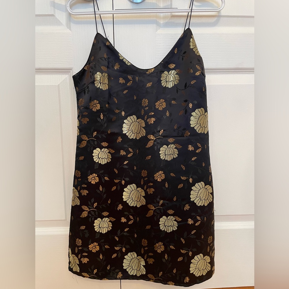 Forever 21 Black Dress with Gold Floral Design